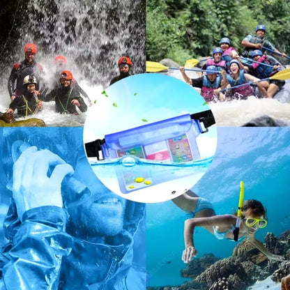 3-Layer High Waterproof Sealing Phone Dry Bag - Large Size Transparent Underwater Pouch for iPhone Mobile Phone