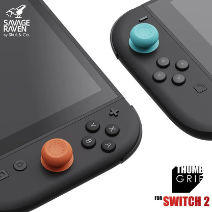 Savage Raven by Skull & Co. JoyCon Thumb Grip Set for Nintendo Switch 2 Joystick Cap Thumbstick Cover for NS2 (6PCS/PACK)