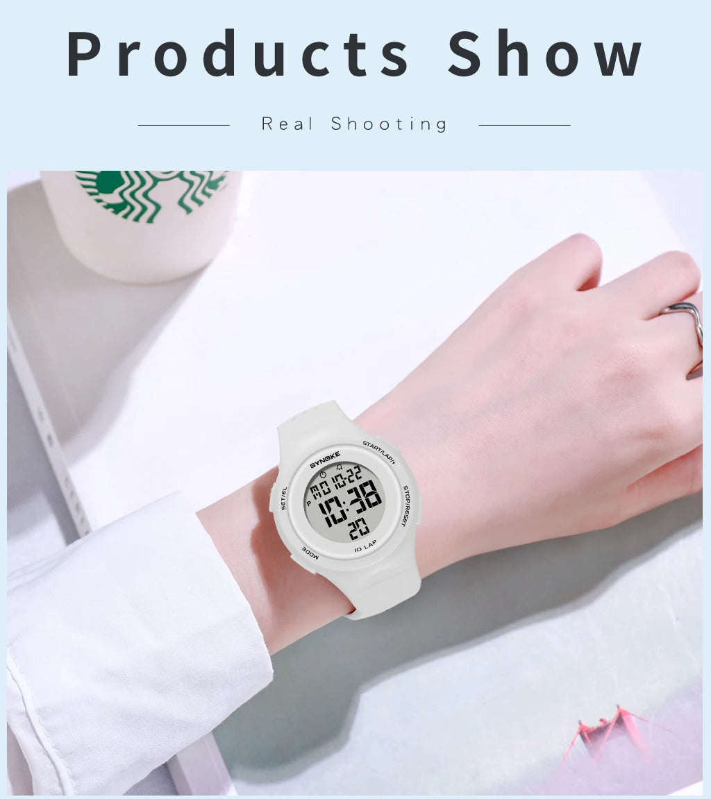 Outdoor Sport Watch Men Alarm Chrono Clock 5Bar Waterproof Military Watches LED Display Shock Digital Watch Thin Design