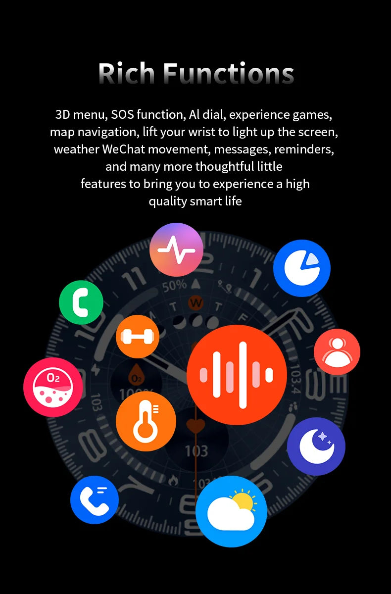 Smart Watch 8 Ultra 2025 Color Matching GPS Compass Smart Watch BT call NFC IP68 Waterproof 4GB Health monitoring Reduction 100%