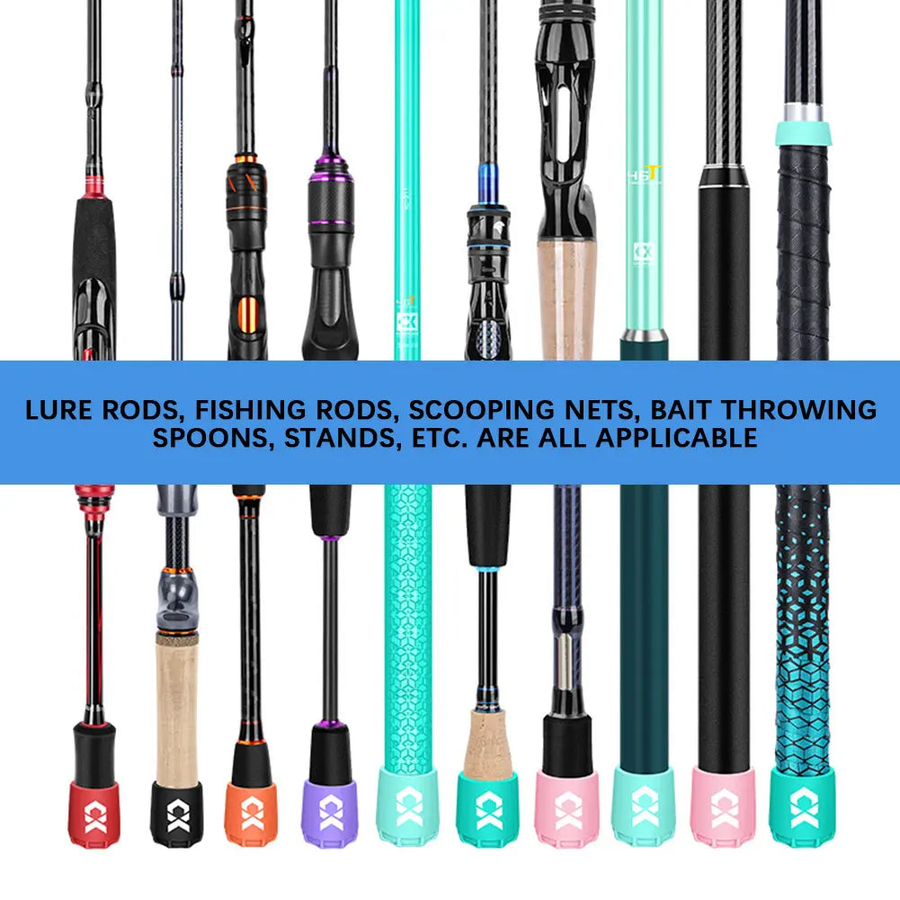 Silicone Fishing Rod Handle Cap,Fishing Rod Tail End Plug Anti-Slip,Comfortable Grip,Universal Outdoor Angling Gear Accessory,
