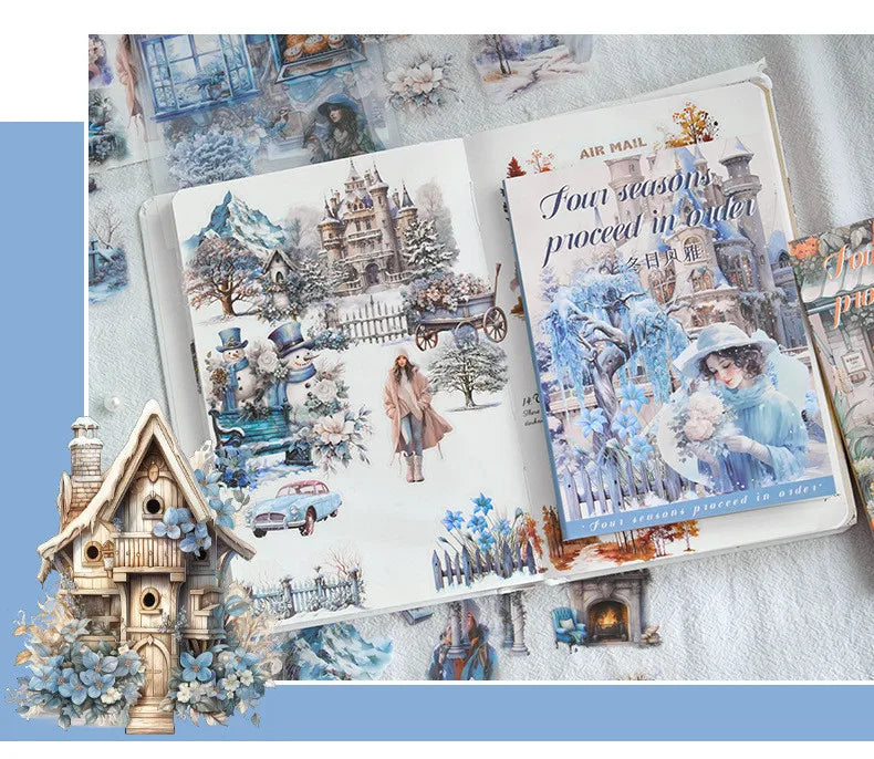 20Sheets PET Stickers Season Series PET Decorative Stickers Diary Scrapbooking Material Decor Album Stationery Stickers