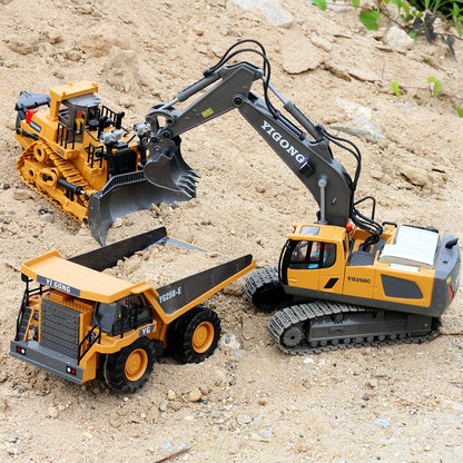 1:20 RC Excavator Dumper Car 2.4G Remote Control Engineering Vehicle Crawler Truck Bulldozer Toys for Boys Kids Birthday Gifts