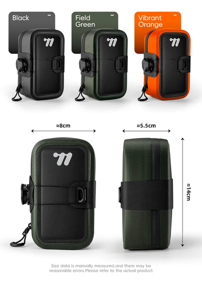 WEST BIKING Bicycle Saddle Bag 600D TPU Seamless Waterproof Wear-Resistant Rotating Lacing Buckle Mini Saddlebag Bike Accessory