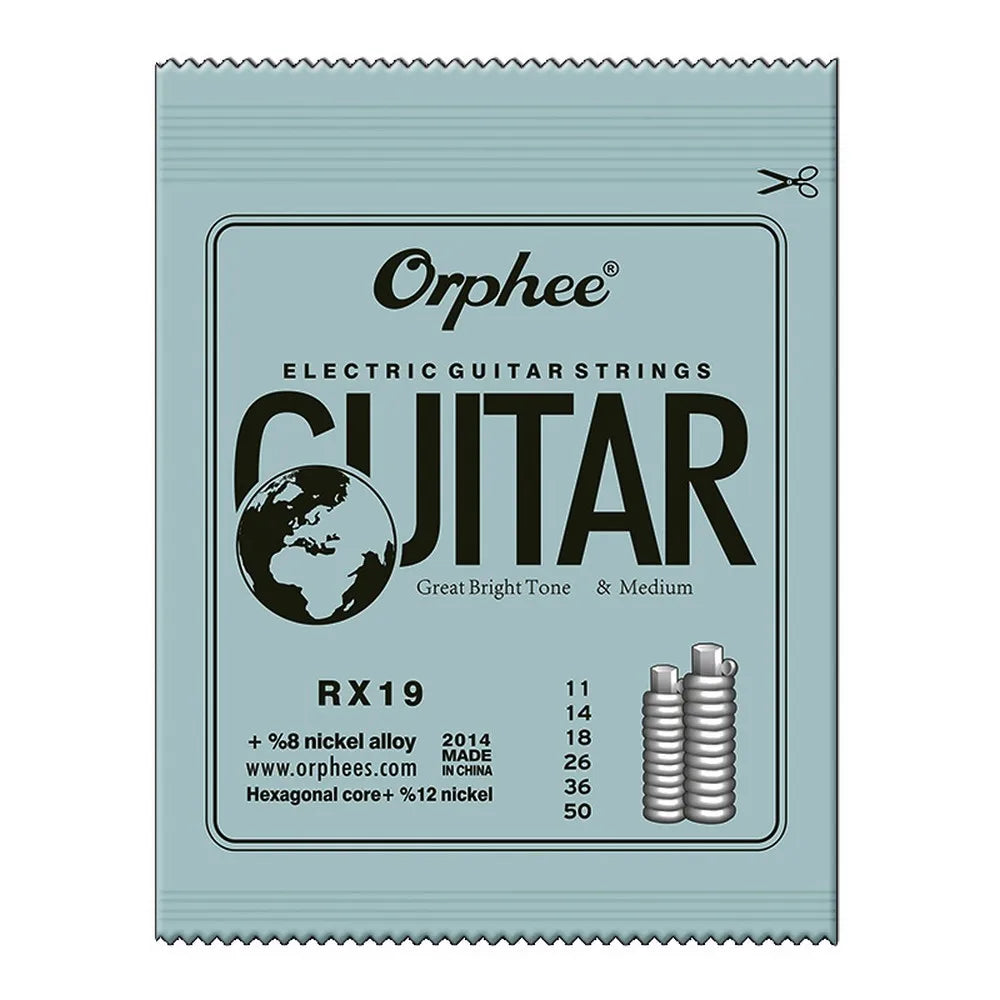 Orphee Electric Guitar Strings Set RX Series Hexagonal Carbon Steel 6 String for Electric Guitar Accessories Practice Use