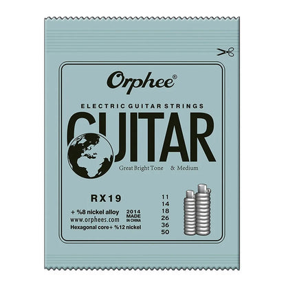 Orphee Electric Guitar Strings Set RX Series Hexagonal Carbon Steel 6 String for Electric Guitar Accessories Practice Use