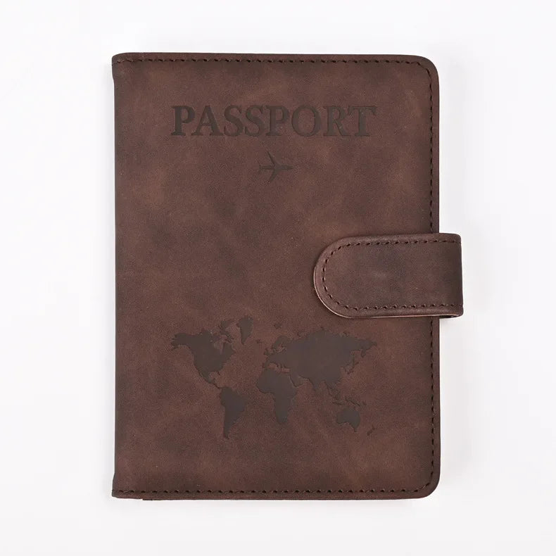 Travel Passport Cover Holder Case PU Leather Men Women Ticket Wallet Protective with Credit Card Holder Protector Cover Case