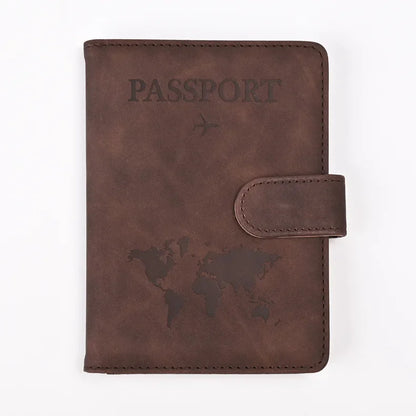 Travel Passport Cover Holder Case PU Leather Men Women Ticket Wallet Protective with Credit Card Holder Protector Cover Case
