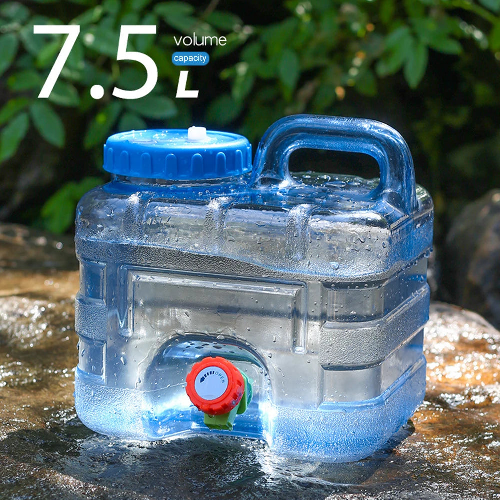 7.5/10/15L Drinking Water Container with Spigot Leakproof Camping Water Tank Large Capacity Water Storage Carrier for Hiking Car