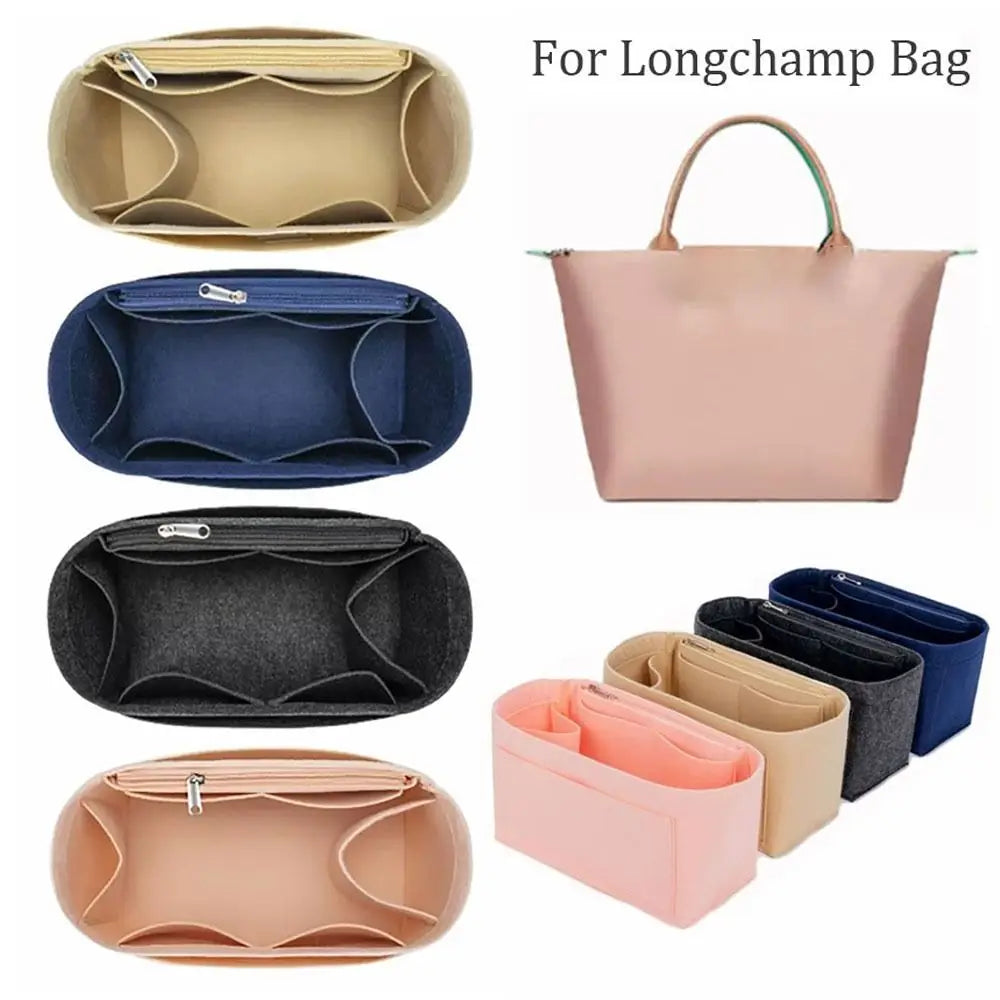 Dustproof Felt Liner for Longchamp Bag Felt Insert Liner Purse Organiser Pouch Handbag Tote Internal Organizer Bag with Pockets