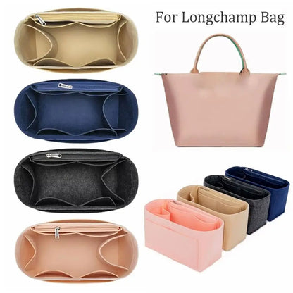 Dustproof Felt Liner for Longchamp Bag Felt Insert Liner Purse Organiser Pouch Handbag Tote Internal Organizer Bag with Pockets