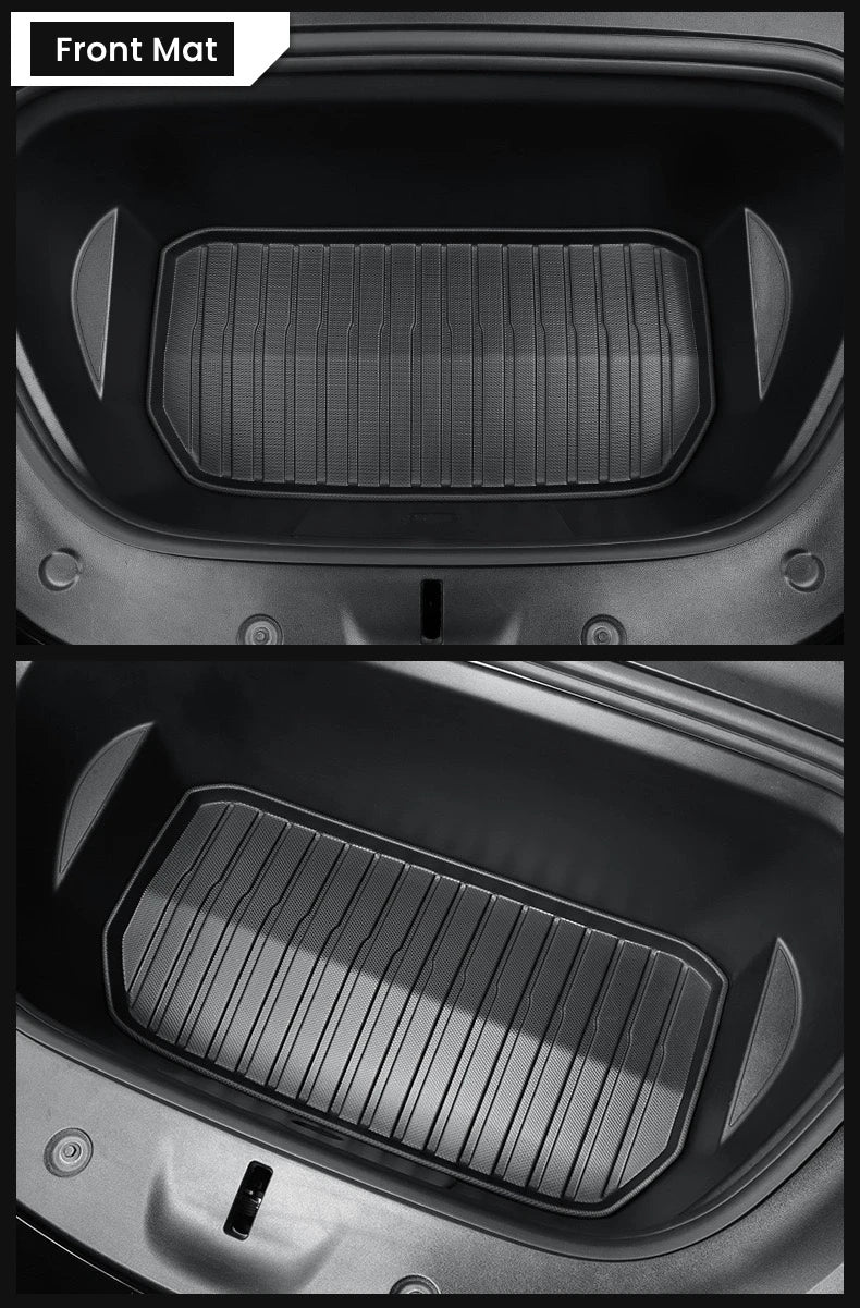 for Tesla Model 3 / Y Front Rear Trunk Mats Upgrade TPE Lower Storage Box Pads Protective Cover Cargo Liner Trunk Tray Floor Mat