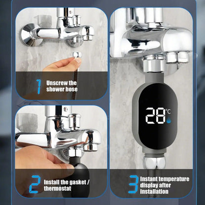 LED Digital Shower Temperature Gauge Waterproof Smart Monitor for Baby Bath Bathroom Accurate Safe Auto-shutoff Durable