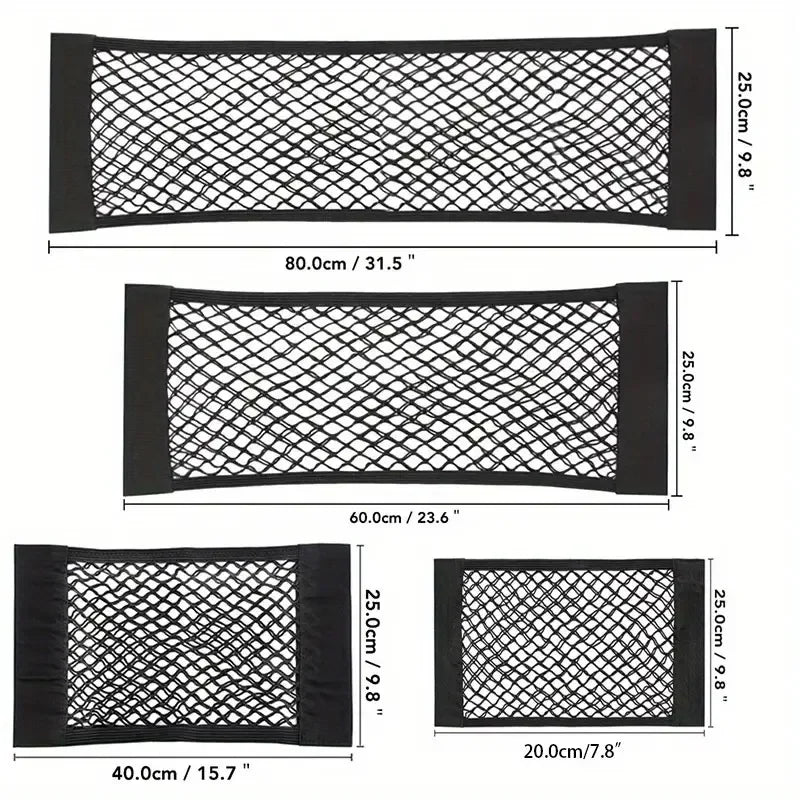 Universal Car Storage Bag Double Mesh Trunk Storage Net Car Built-in Storage Bag Car Fixed Net Anti-Slip