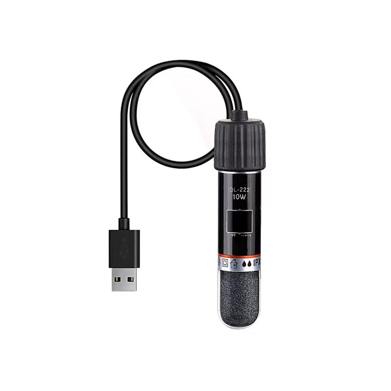 USB Mini Aquarium Heating Rod for Small Fish Tank 26°C Constant Temperature Aquarium Heater Submersible Thermostat Heater 10W