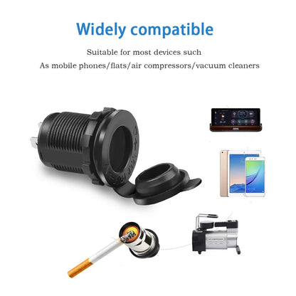 DIY 1/2/3 Holes Panel Waterproof Cigarette Lighter Socket Power Outlet Replacement Kits for Car Motorcycle Boat RV Truck 12V