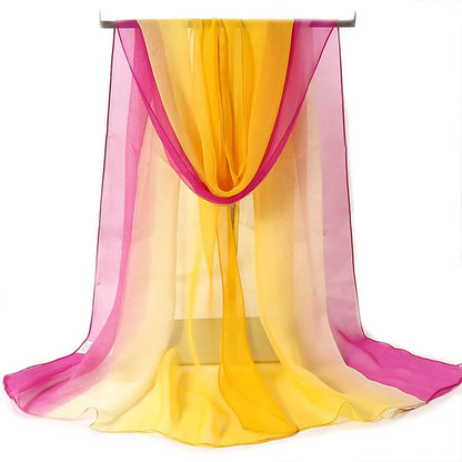 Fashion Four Seasons Women Plain Color Thin Soft Beach Thin Silky Georgette Scarf Shawls Long Wraps Beach Sunscreen Hijab