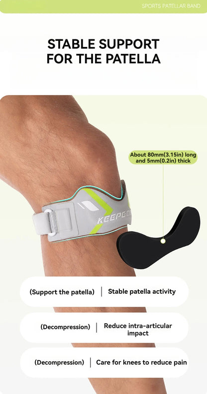 GTUBIKE 1PCS Patella Band Protection Kneecap Knee Tendon Support Strape Brace Adjustable Absorption Compression Pad Basketball