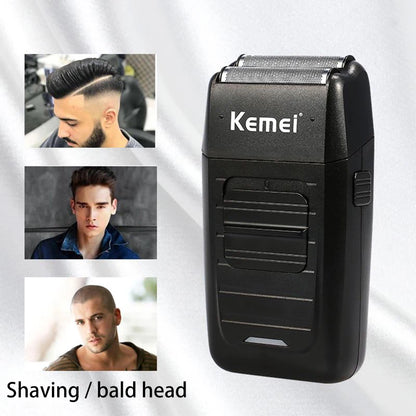 Kemei Rechargeable Cordless Shaver for Men Twin Blade Reciprocating Beard Razor Face Care Multifunction Strong Trimmer  KM-1102
