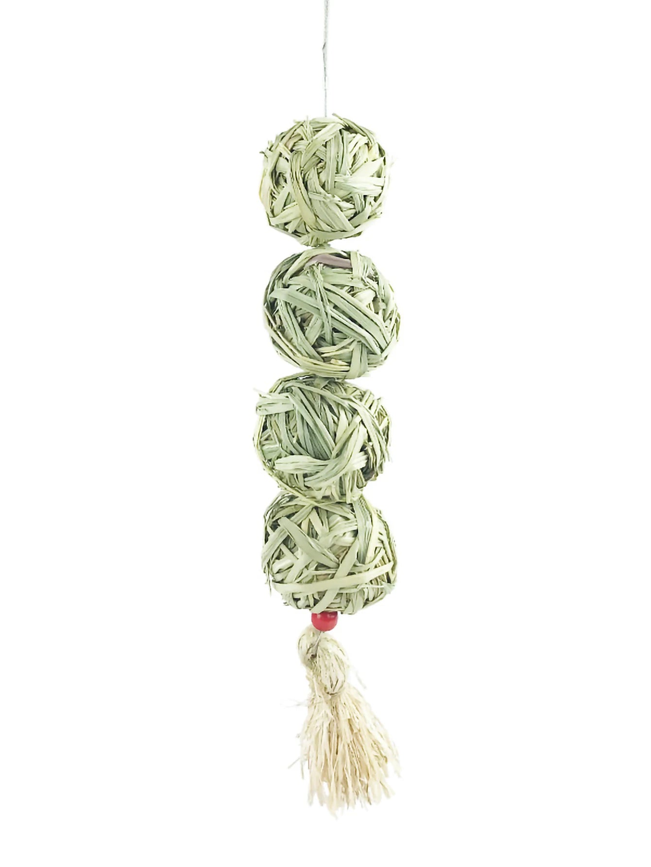 1PC-Pet rabbit grass woven ball hanging string rabbit grinding toy
