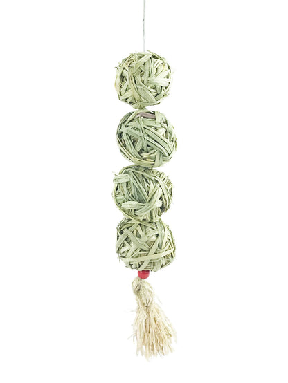 1PC-Pet rabbit grass woven ball hanging string rabbit grinding toy