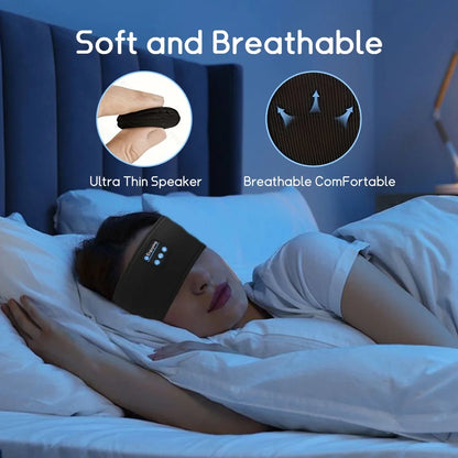 HOMEFISH BT Earphones Sports Sleeping Headband Elastic Wireless Headphones Music Eye Mask Wireless Bluetooth Headset Headband