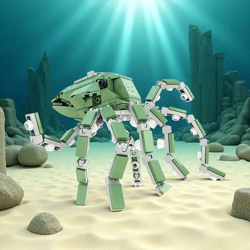 Knew Built Mantis Shrimp Ocean Animal Building Block Toy 199pcs Bricks, Includes 176pcs Shark, Ocpus Sea Creatures Gift for Kids