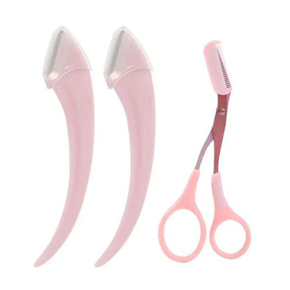 1/2/3Pcs Eyebrow Trimming Knife Eyebrow Face Razor For Women Eyebrow Scissors With Comb Brow Trimmer Scraper easy to use