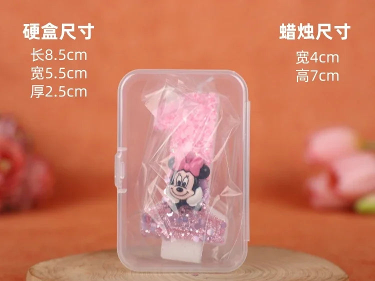 3D Number Birthday Cartoon 0-9 Minnie Mouse Candles Cake Anniversary Party Plug-in Birthday Cake Decoration Supplies DIY Gifts