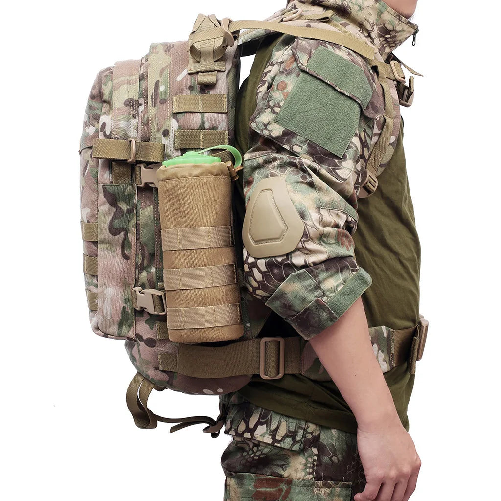 Outdoor Molle Water Bottle Bag Pouch Holder Travel Camping Hiking Cycling Fishing Hunting Water Bottle Kettle Carrier