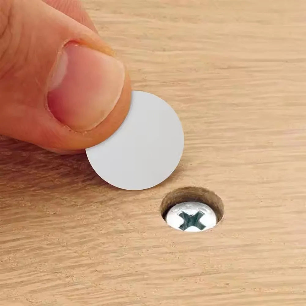 54Pcs/Set Wooden Furniture Self Adhesive Screw Cap Cover Hole Stickers Wood Craft Desk Cabinet Drawer Art Sticker Ornament