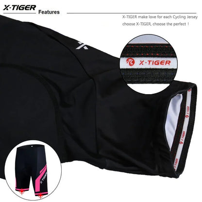 X-TIGER Women Cycling Shorts 5D Gel Padded Shockproof MTB Mountian Bicycle Shorts Road Racing Bike Shorts Summer Outfit Clothing