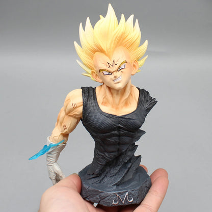 16.5cm Dragon Ball Majin Vegeta Bust Anime Action Figure Model Statue Collection Desktop Decoration Ornament Toys Boys Gifts