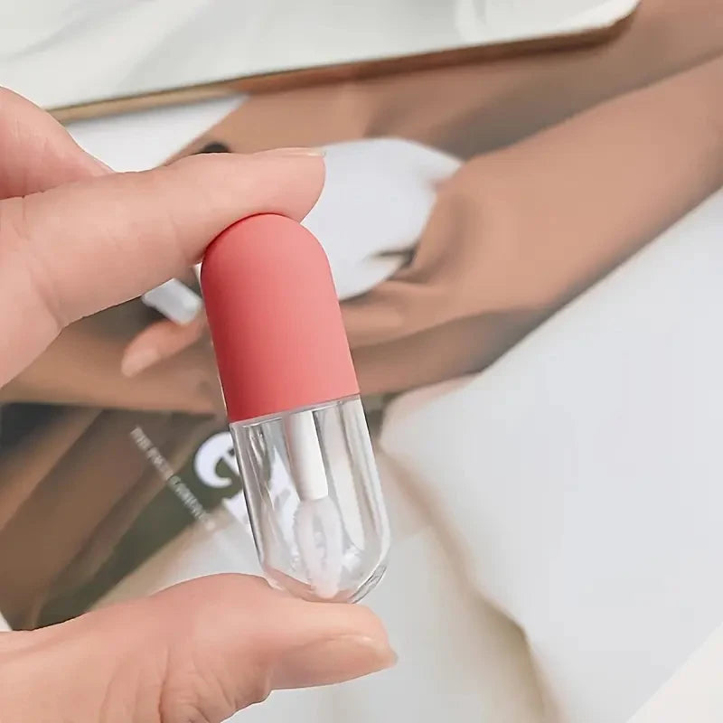 3/5Pcs 4.5ML Lip Glaze Empty Tube Mini Small Capsule Circular Bottle Frosted Rubber Transparent Plastic Lipstick Empty Tube