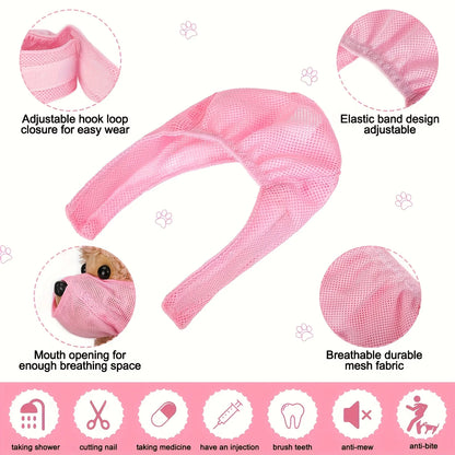 Adjustable Comfortable Cat Muzzle Breathable Mesh, Perfect Grooming Accessory, Safety Protective Mesh Cover, Kitten Protector