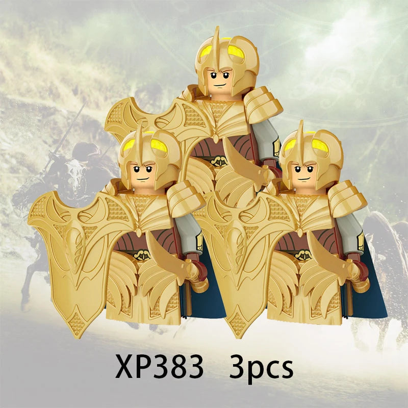 3pcs Lord Rings Elves Orcs Army Dwarf Rohan Mini Action Toy Figures Building Blocks Assembly Toys for Kids Birthday Gift