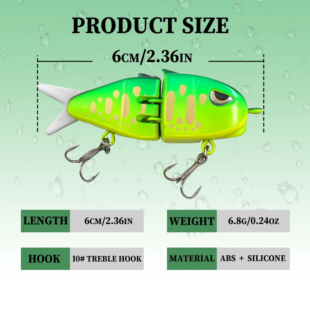 9KM Swimbait Fishing Lure VIB Slow Sinking Wide S Motion Lure with 3D Eyes Mini Glide Bait ABS Material for Bass Trout Fishing