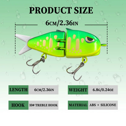 9KM Swimbait Fishing Lure VIB Slow Sinking Wide S Motion Lure with 3D Eyes Mini Glide Bait ABS Material for Bass Trout Fishing
