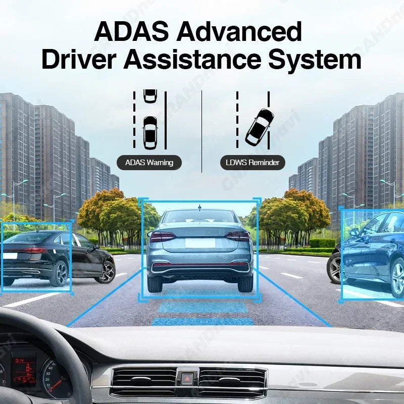 Grandnavi HD Car DVR Dash Cam ADAS Video 720P USB TF Card 16G/32G Auto Recorder for Android Multimedia Player DVD Voice Alarm