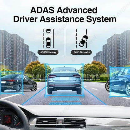Grandnavi HD Car DVR Dash Cam ADAS Video 720P USB TF Card 16G/32G Auto Recorder for Android Multimedia Player DVD Voice Alarm