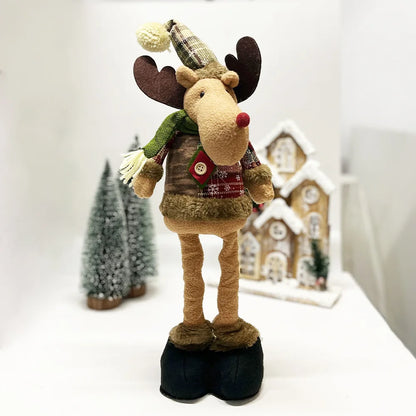 Christmas Tree Retro Snowflake Checkered Fabric Stretch Doll Hotel Shopping Mall Decoration and Decoration gifts for kids 2025