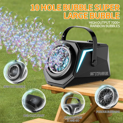 10 holes Bubble machine electric charging remote control squirt toy for outdoor garden party Create surprises bubble blower kids