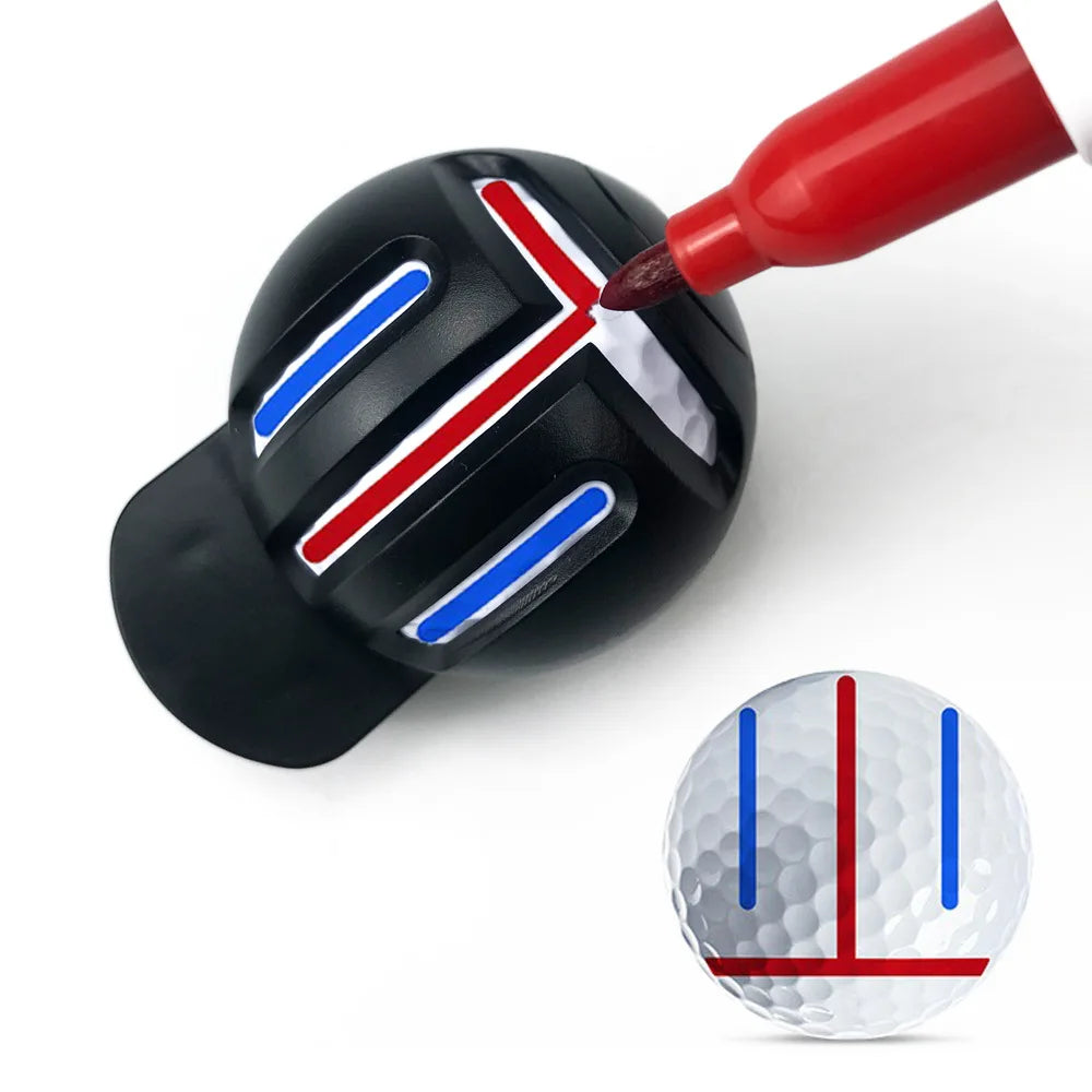 Fade-Resistant Golf Ball Liner, Advanced Design Ball Marking Tool | 1 Alignment Tool with 2 Golf Ball Stamp Markers, Golf Ball