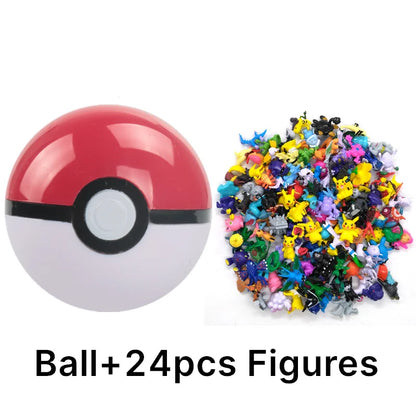 аниме фигурки Toys 7Cm Elf Ball 2-3cm Anime Action PokeBall Figures Monster Toy Model Dolls Children Christmas Gift