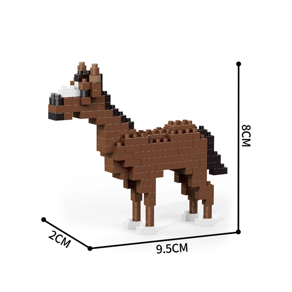KNEW BUILT Alpacas Elk Giraffes Tiny Animals Micro Mini Building Blocks Toy-Easy Assembly,Educational Gift for Kids' DIY Decor