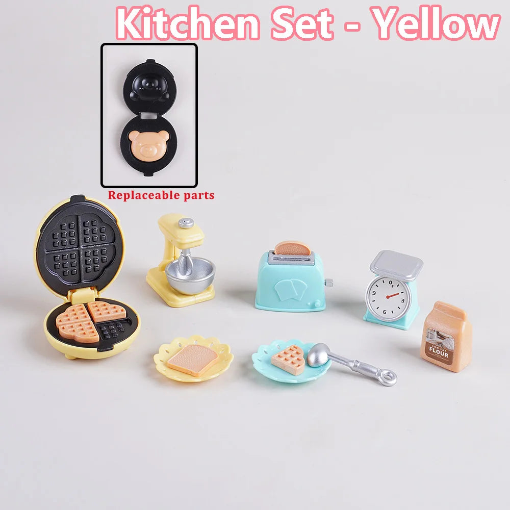 Cooking Set 1:12 Rice Cooker Kitchen Furniture Model Pretend Game Dollhouse Miniature  Scene Cake Toy Children Birthday Gift