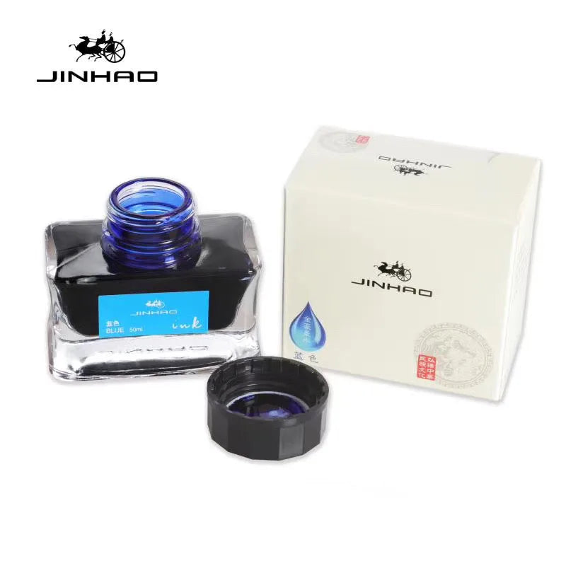 Jinhao Premium 50ml Fountain Pen Ink - Smooth Black/Blue/Blue Black Calligraphy Ink - Ideal for Writing and