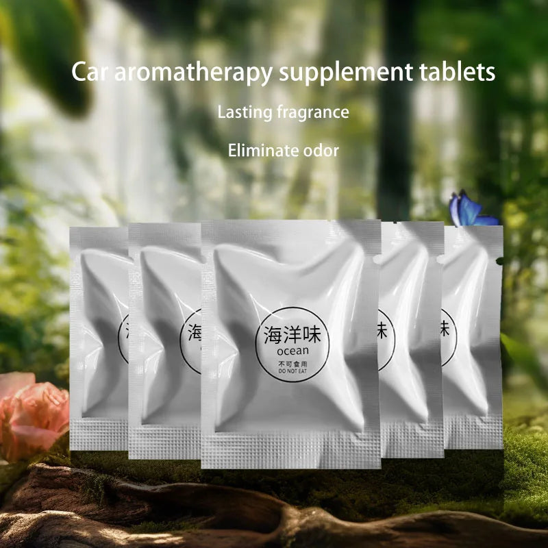5PCS Car Air Outlet Aromatherapy Tablets Air Outlet Supplement Tablets Small Fan Pe Solid Fragrance Tablets