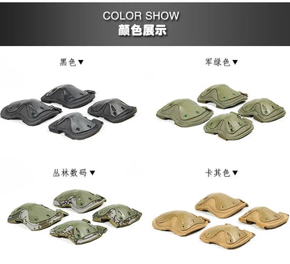 Outdoor Tactical Protective Gear 4pcs Knee Pads Elbow Pads For Cycling Mountaineering Hiking Outdoor Sports Protection