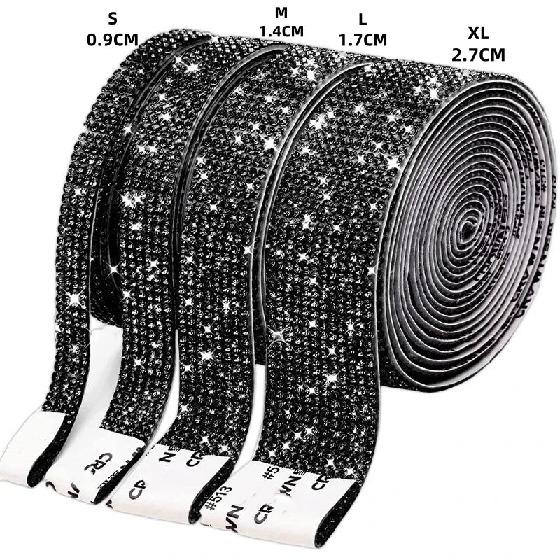 1 Yard Self Adhesive Crystal Rhinestone Sticker Diamond Ribbon DIY Sticker Rhinestones Arts Crafts Tape Car Phone Decoration